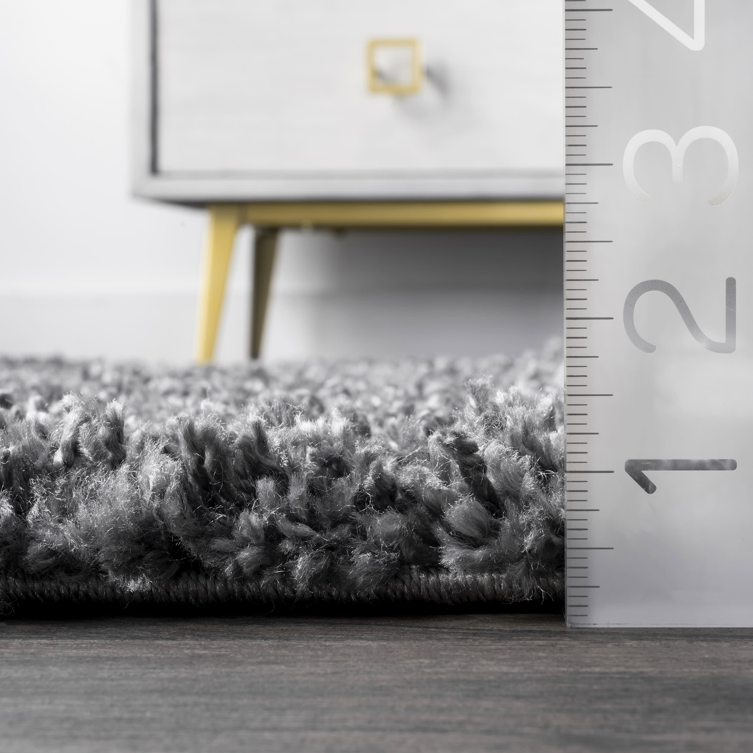 Solid Shag Rug | Dark Grey