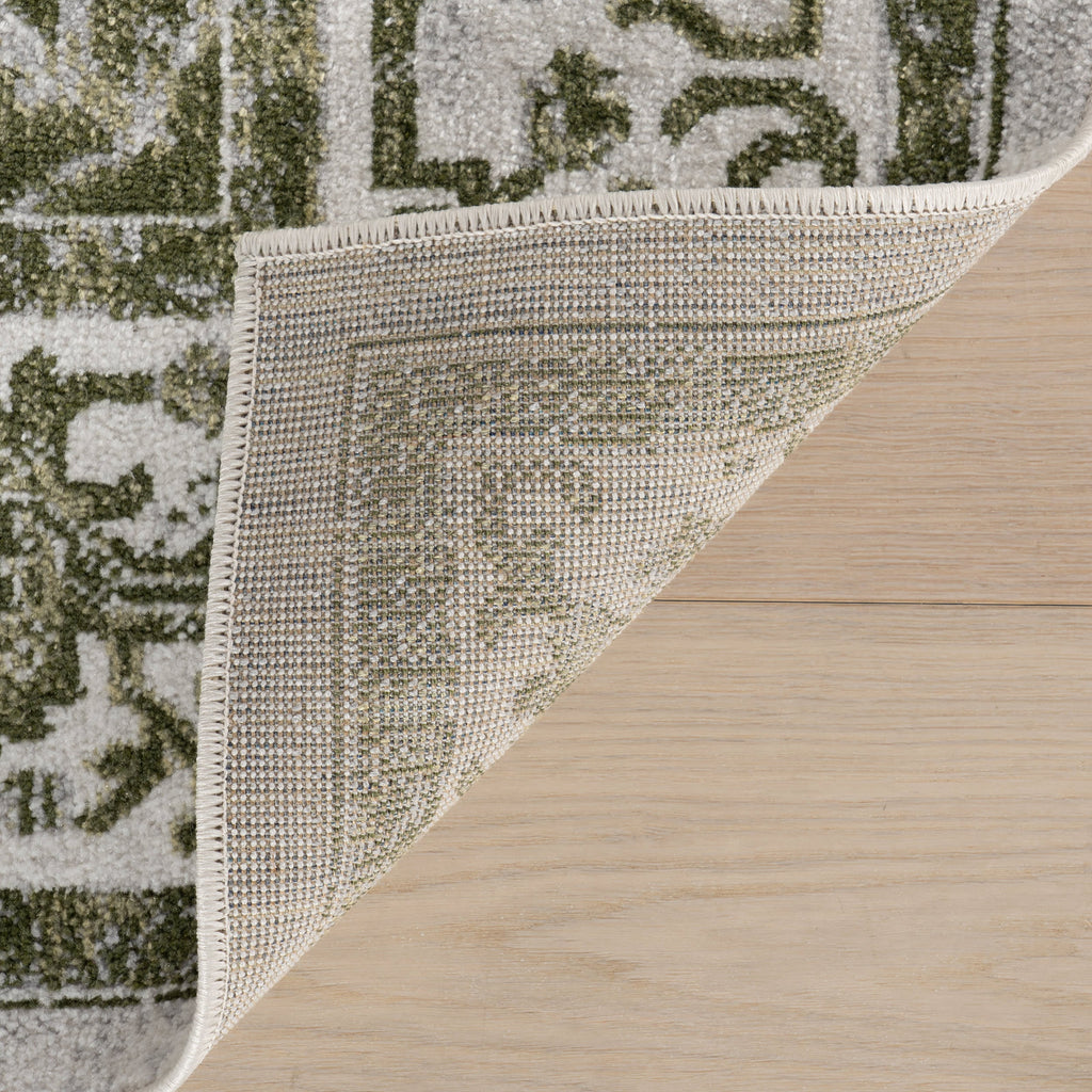 Charlisa Washable Faded Snowflake Rug | Green