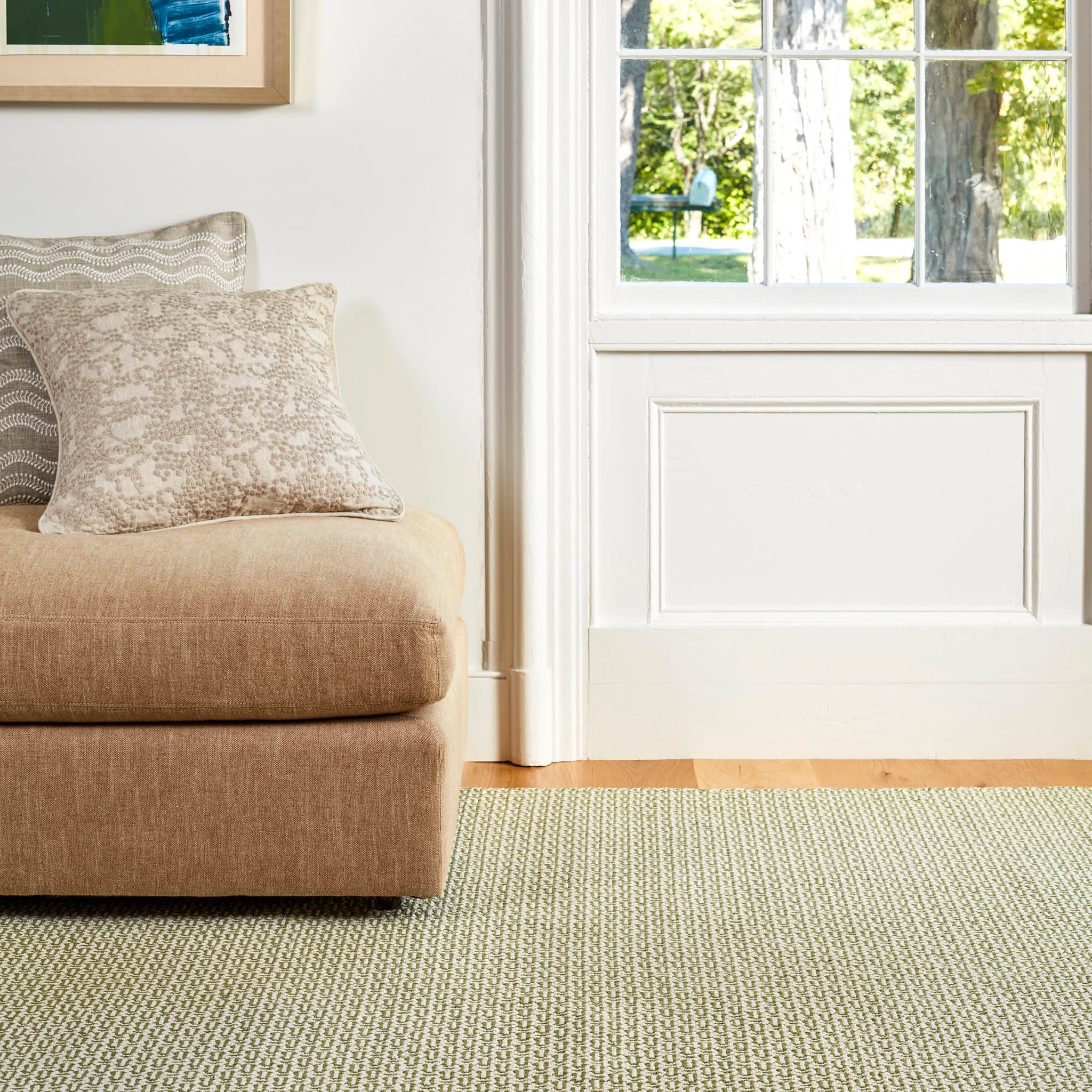 Miss Muffet Handwoven Cotton Rug | Olive