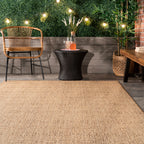 Filigree Indoor/Outdoor Flatweave Rug | Brown