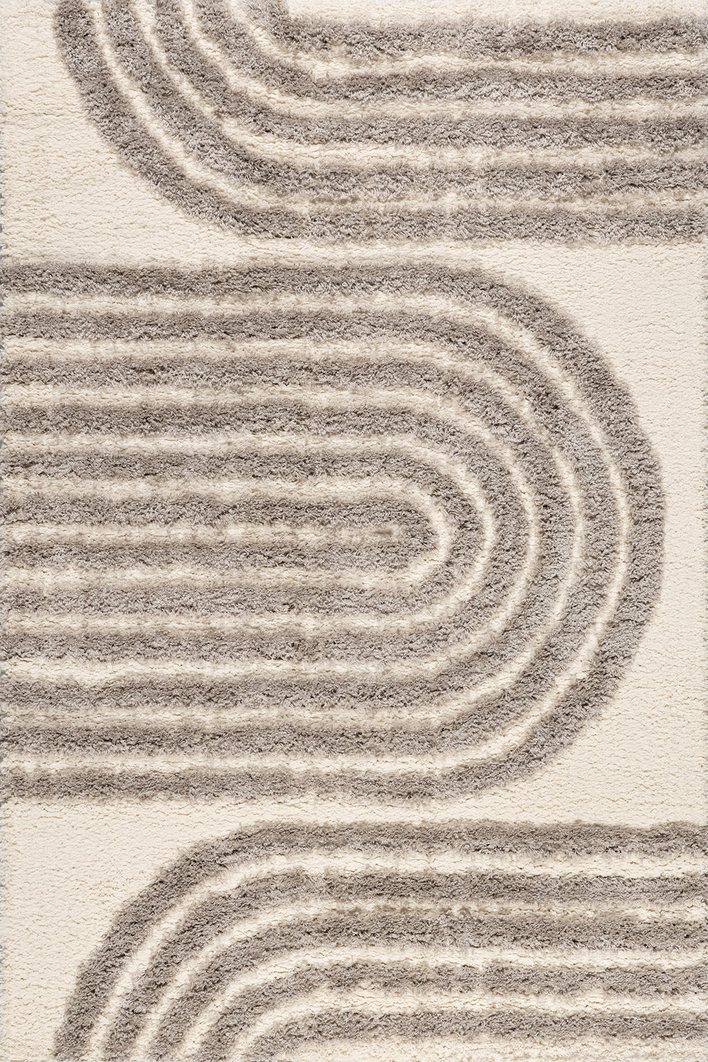 Charlee Textured Arcs Rug | Beige