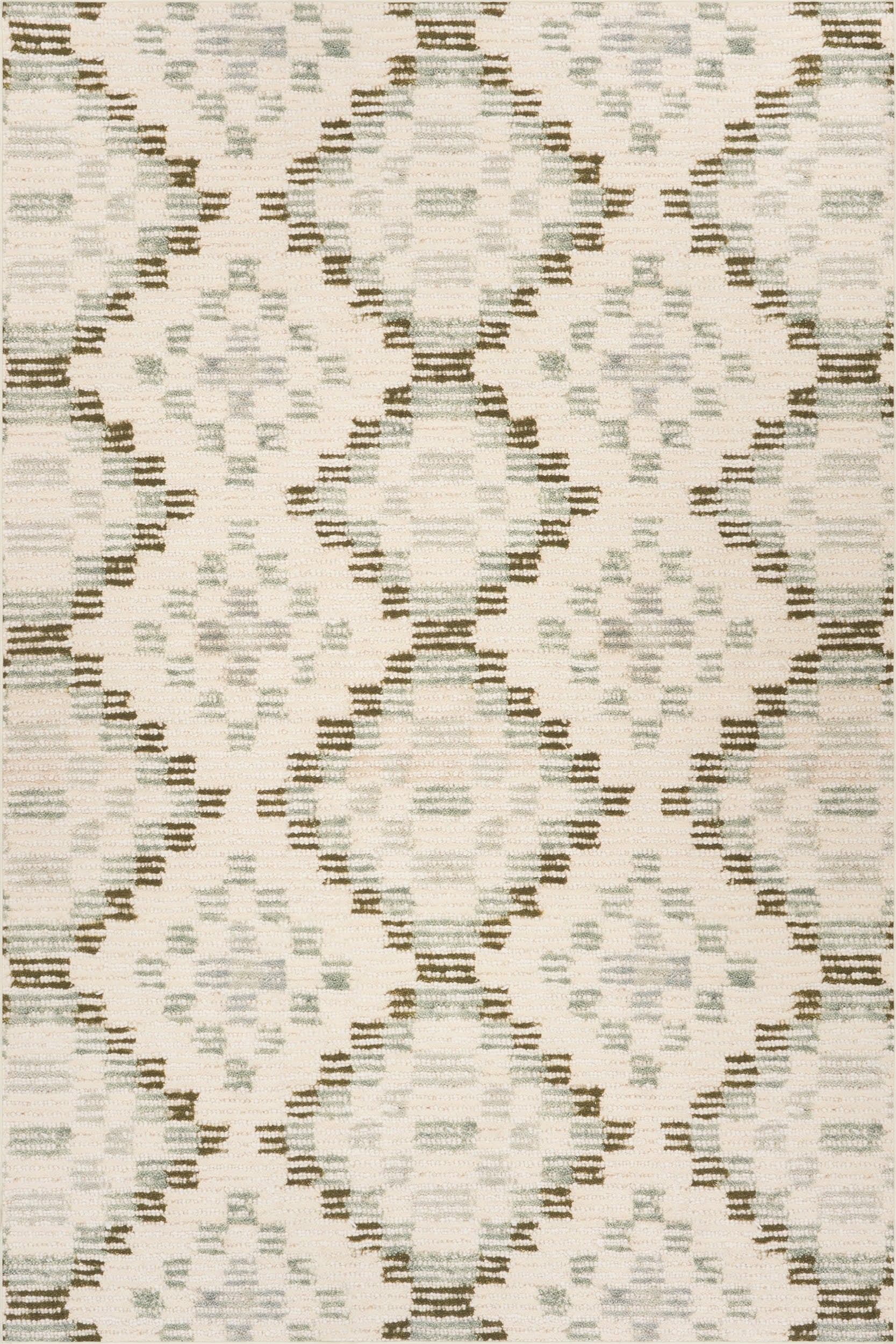 Orzalla Southwestern Diamond Washable Rug | Green Main image