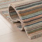 Brindle Stripe Hand Loom Knotted Wool Rug | Clay