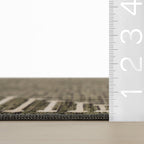 Revelyn Geometric Washable Rug | Green