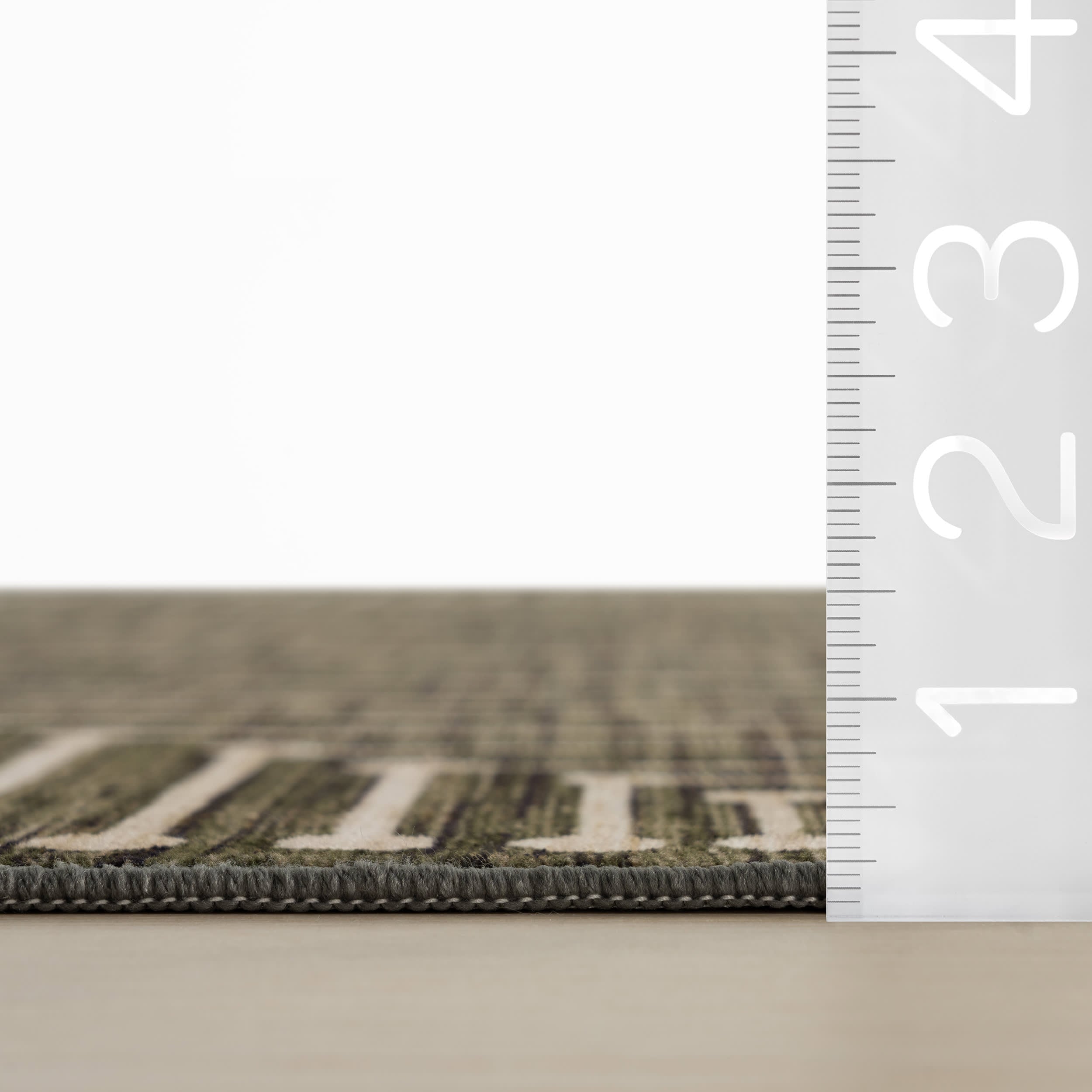 Revelyn Geometric Washable Rug | Green