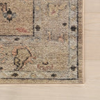 Ilysera Traditional Bordered Washable Rug | Beige