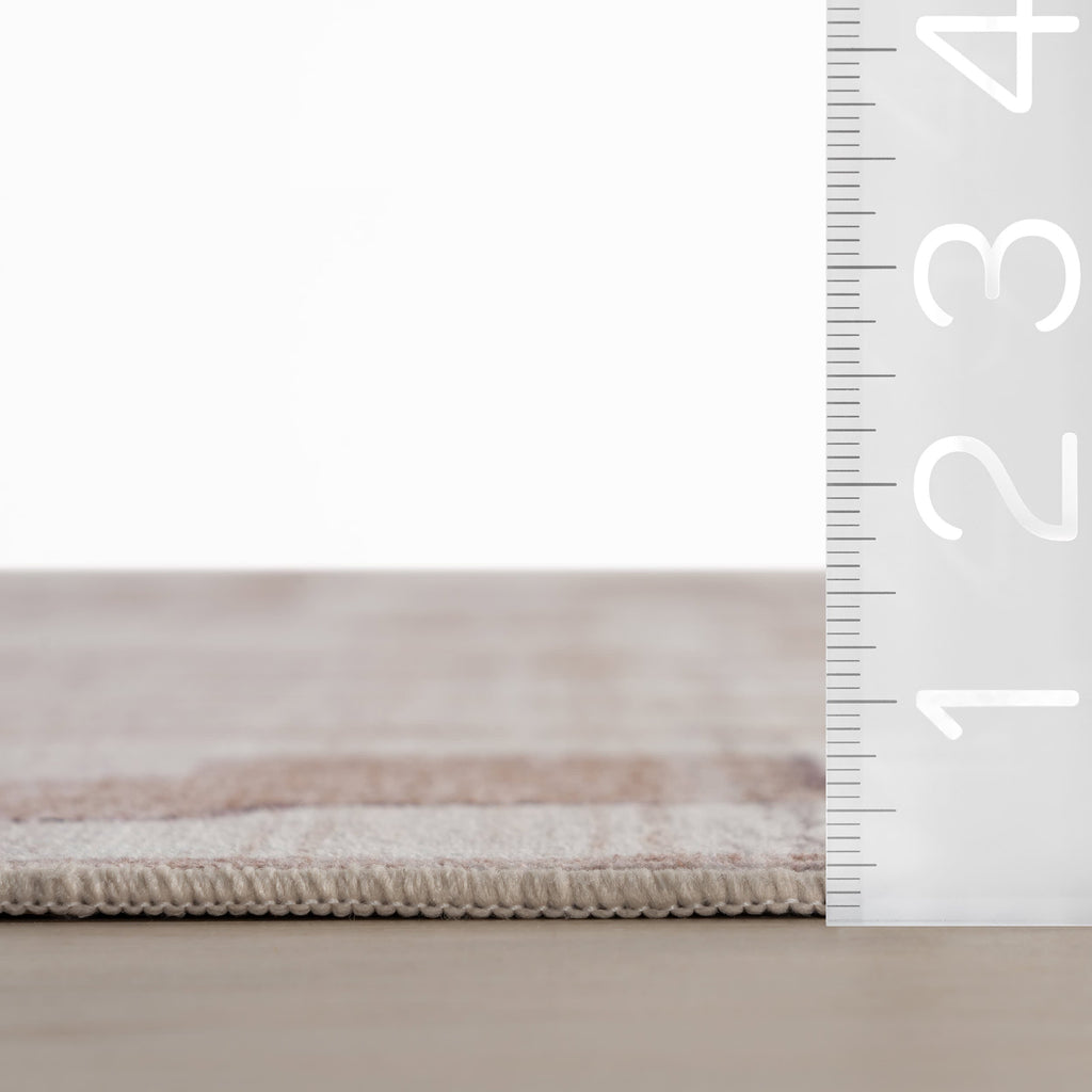 Janatha Moroccan Abstract Washable Rug | Ivory
