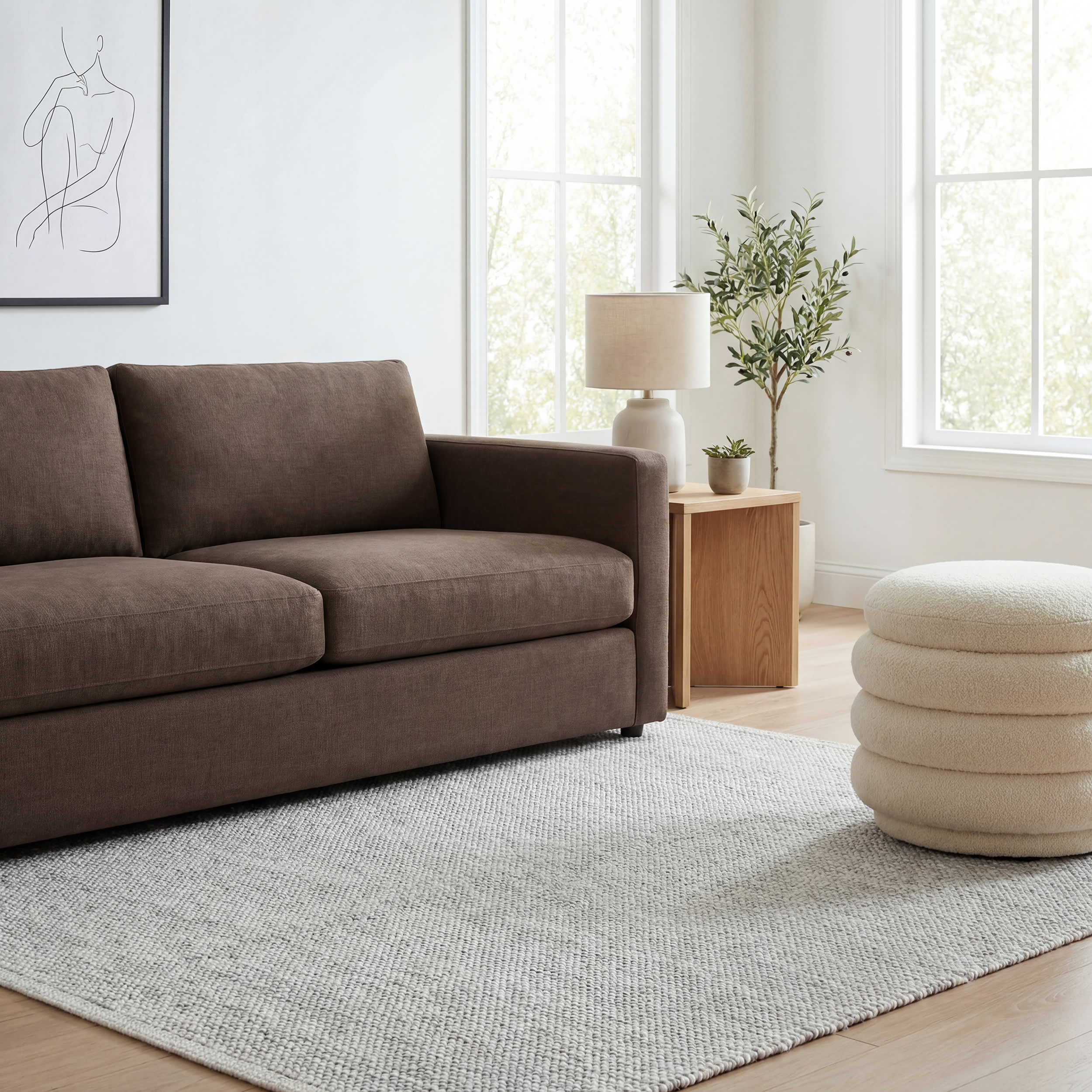 Pebble Handwoven Performance Rug | Grey