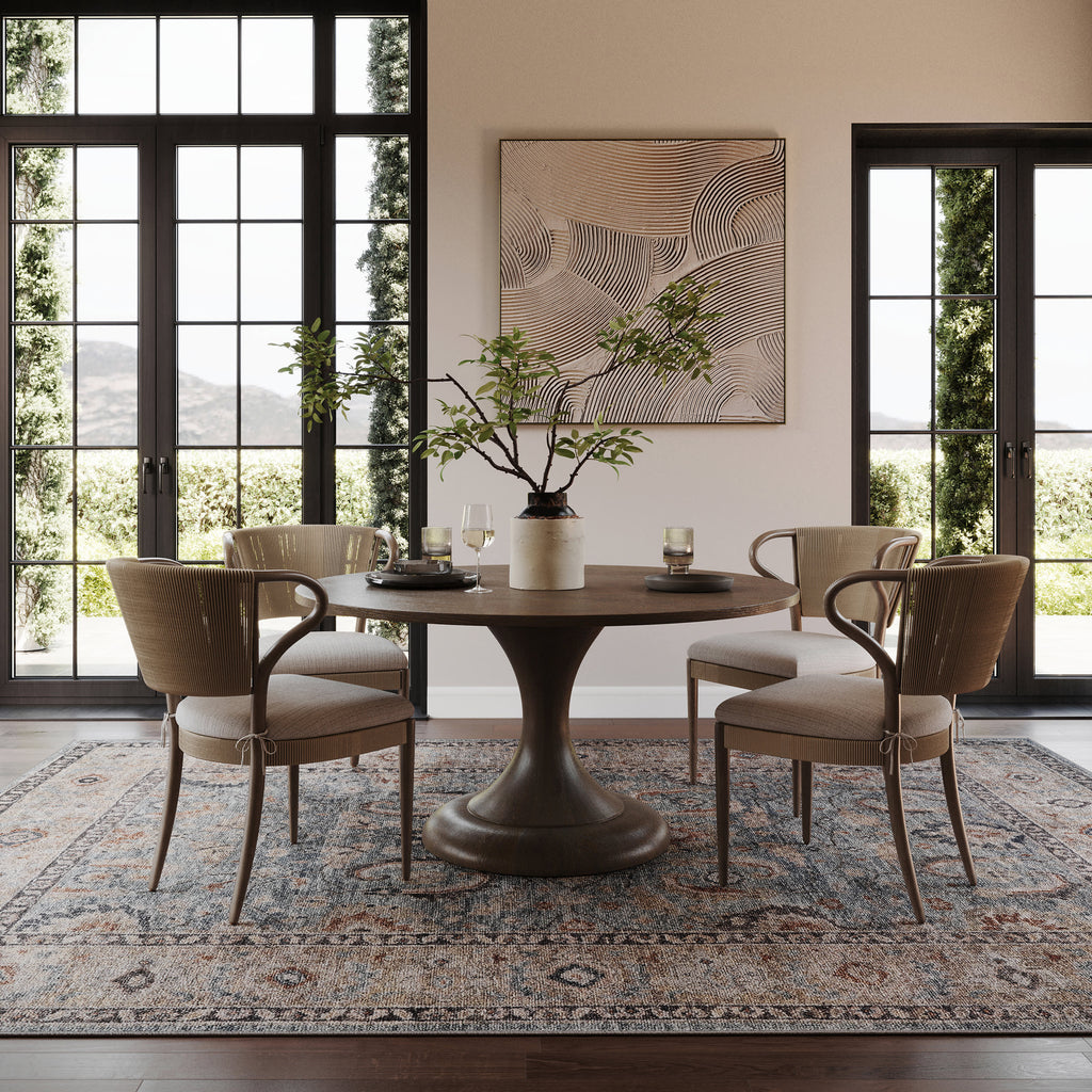 Orlind Traditional Bordered Washable Rug | Blue