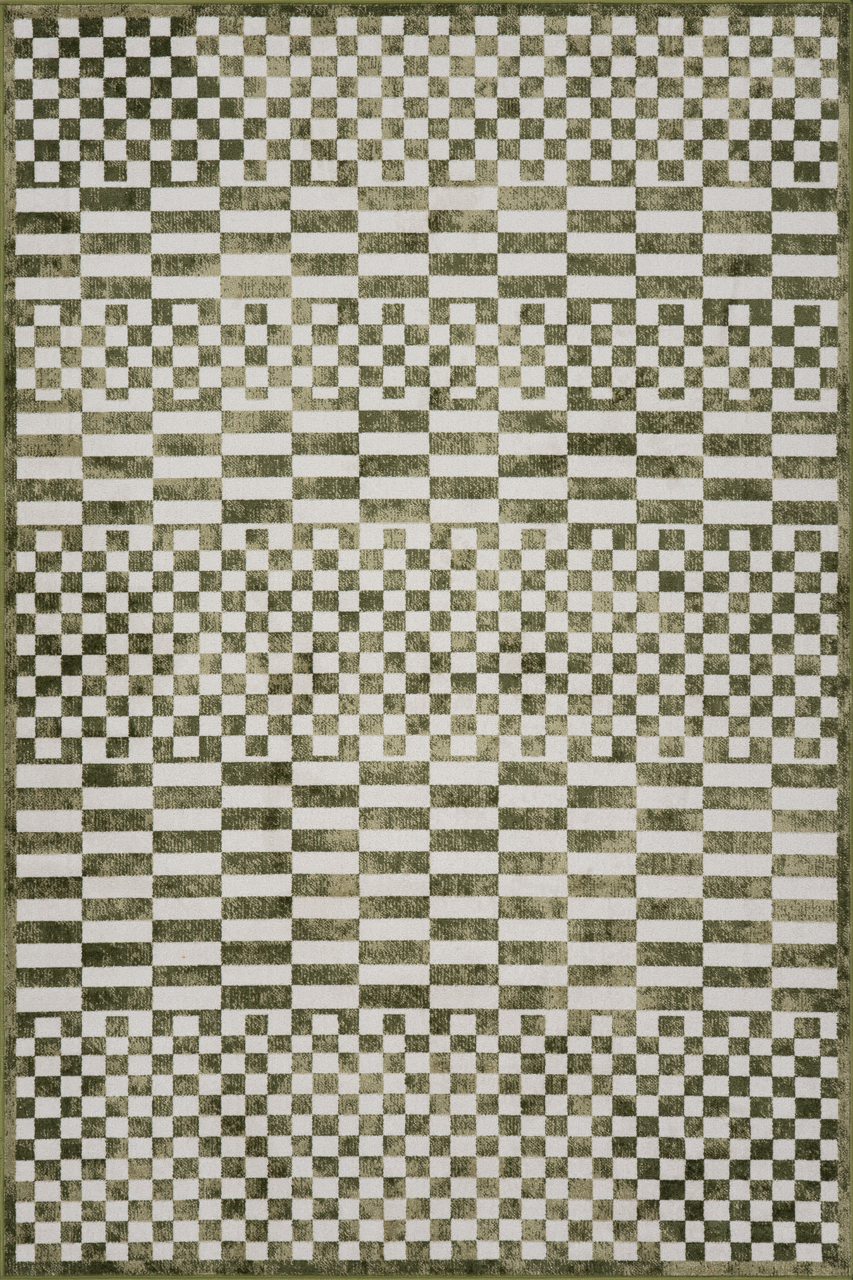 Kallie Washable Tiled Rug | Green Secondary image