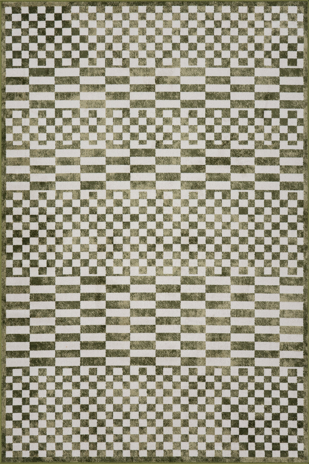Kallie Washable Tiled Rug | Green