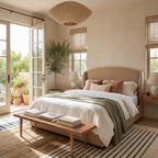 Anette Block Striped Rug | Beige