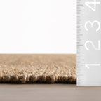 Tiziri Striped Moroccan Hand Woven Jute Rug | Brown