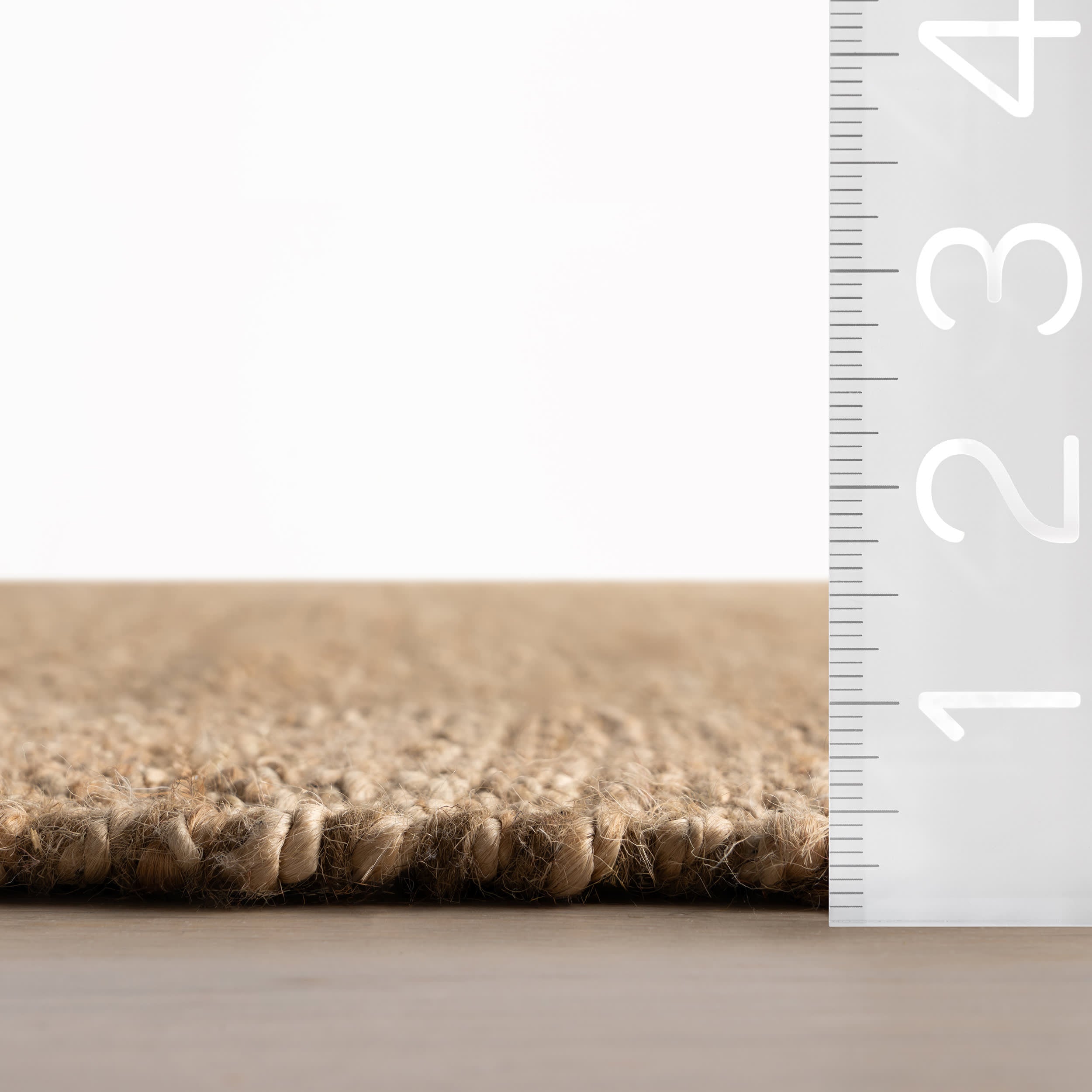 Tiziri Striped Moroccan Hand Woven Jute Rug | Brown