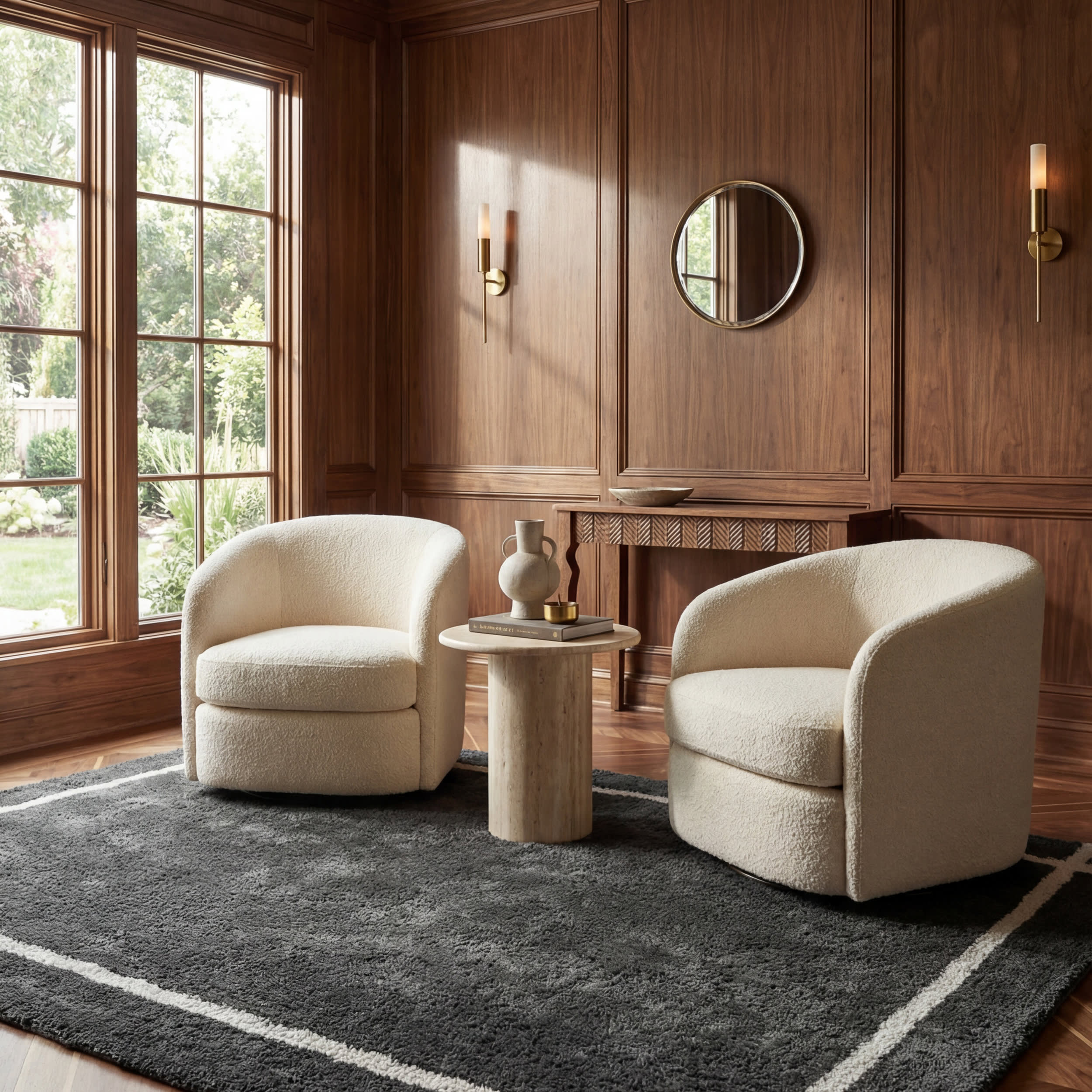Sivra Bordered Rug | Blue