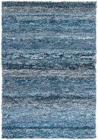 Denim Chindi Hand Hooked Cotton Rug | Blue