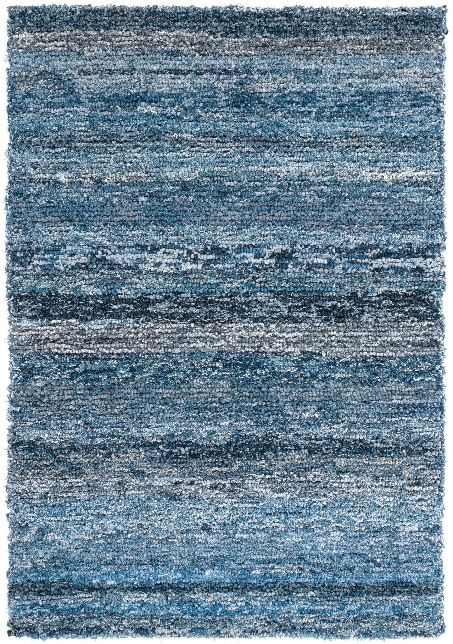 Denim Chindi Hand Hooked Cotton Rug | Blue