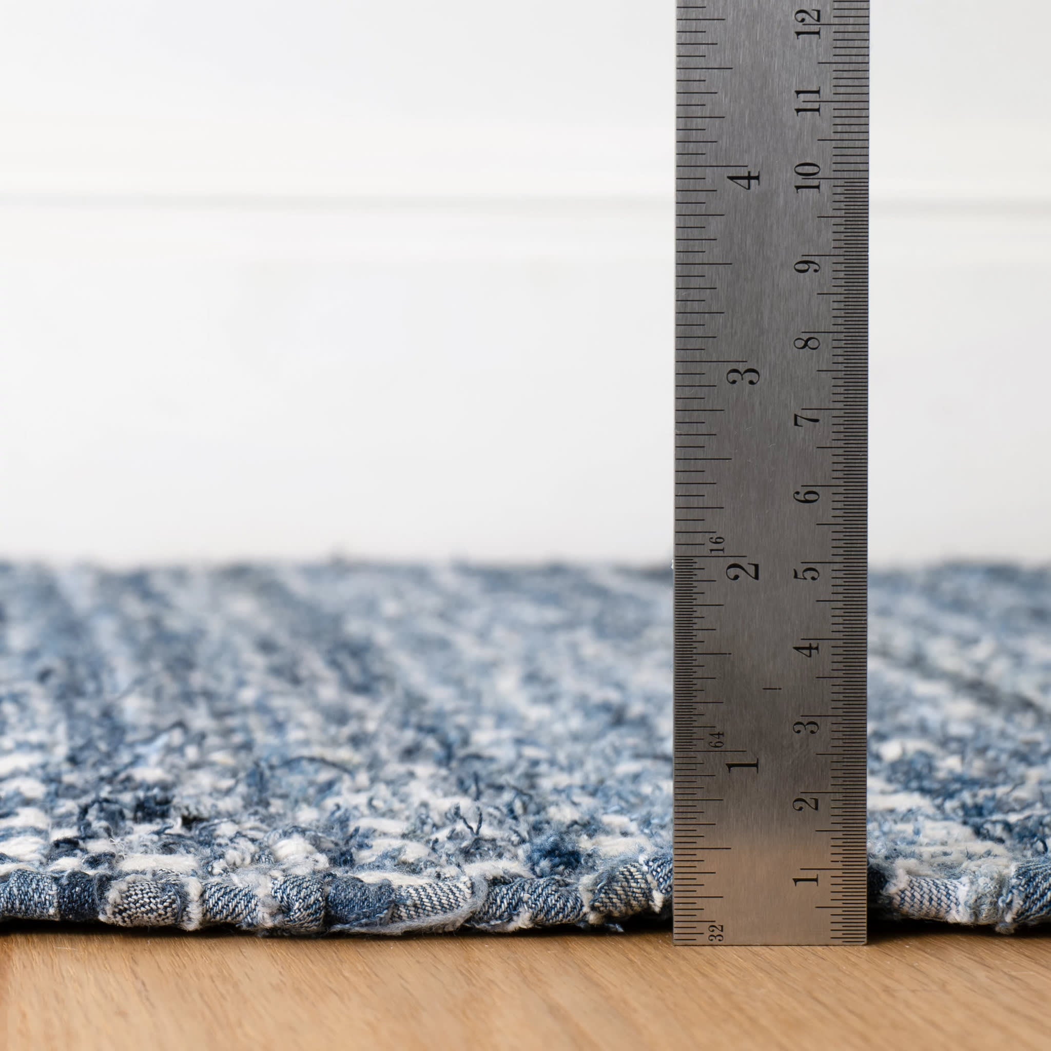 Denim Stone Handwoven Cotton Rug | Blue