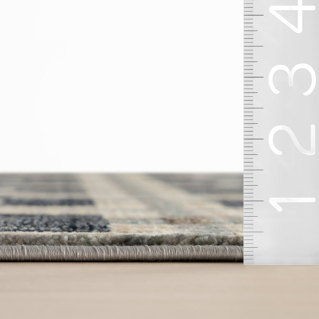 Sorelle Modern Plaid Rug | Navy