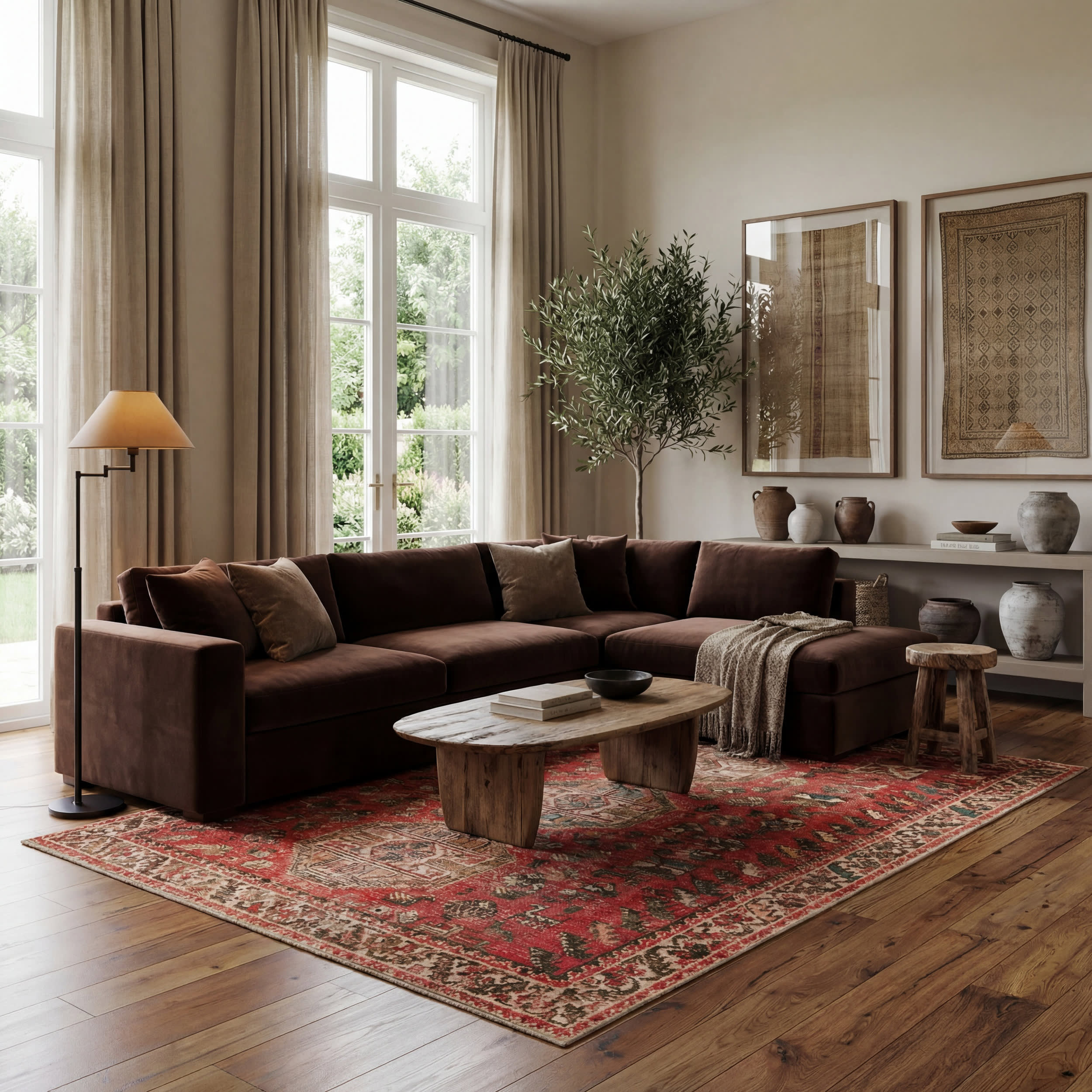 Madel Medallion Washable Rug | Red Image secondaire du produit