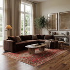 Madel Medallion Washable Rug | Red