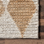Deja Diamond Jute Trellis Rug | Natural