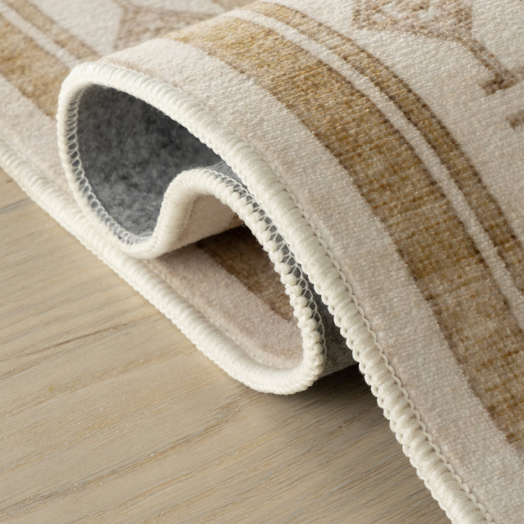 Hanice Oriental and Persian Washable Rug | Natural