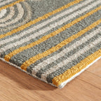 Button Hand Micro Hooked Wool Rug | Grey
