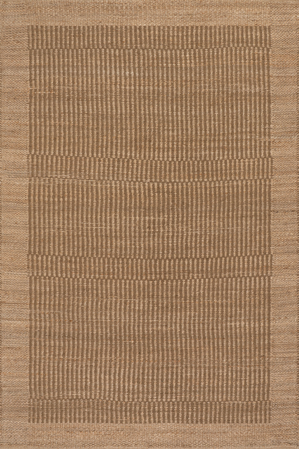 Tiziri Striped Moroccan Hand Woven Jute Rug | Brown