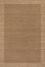 Tiziri Striped Moroccan Hand Woven Jute Rug | Brown