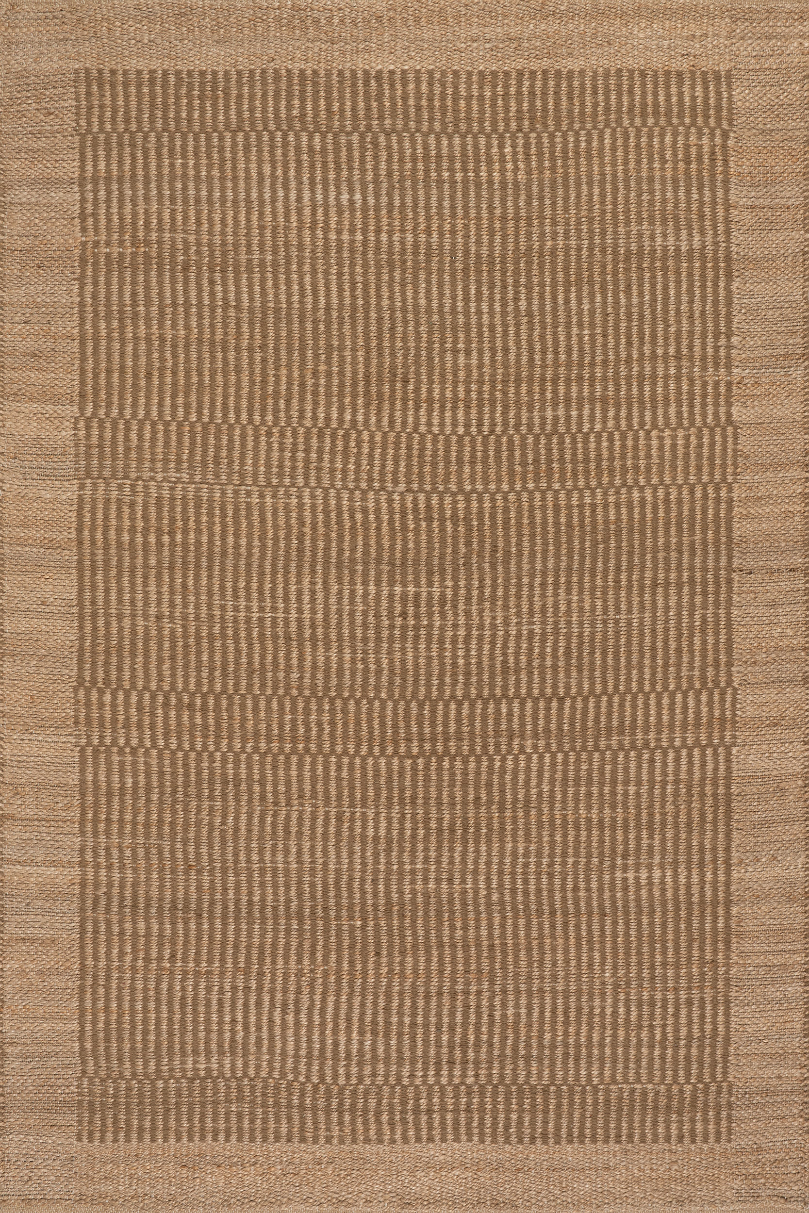Tiziri Striped Moroccan Hand Woven Jute Rug | Brown Image secondaire du produit