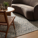 Nefre Traditional Diamond Rug | Blue