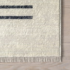 Anette Block Striped Rug | Beige