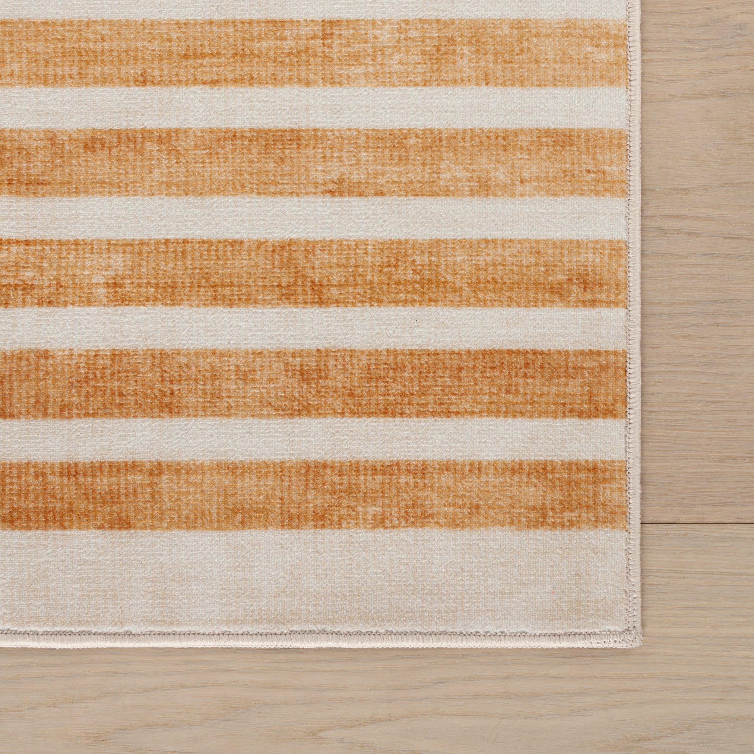 Mauzi Modern Striped Washable Rug | Golden