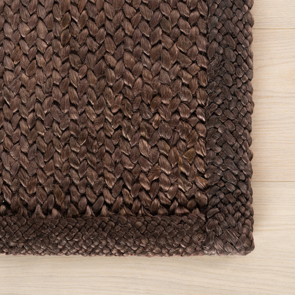 Thale Textured Handmade Jute Rug | Chocolate Brown
