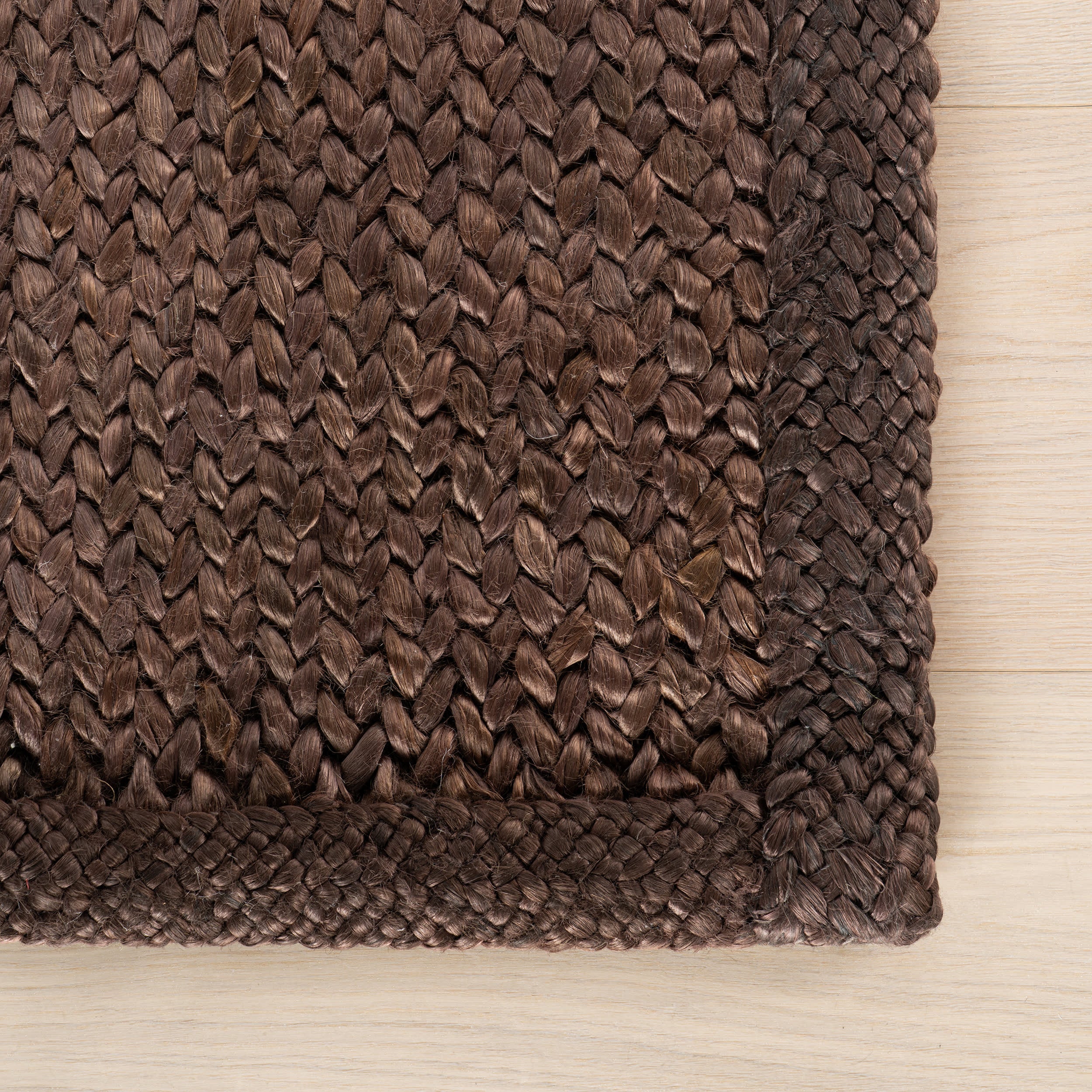 Thale Textured Handmade Jute Rug | Chocolate Brown