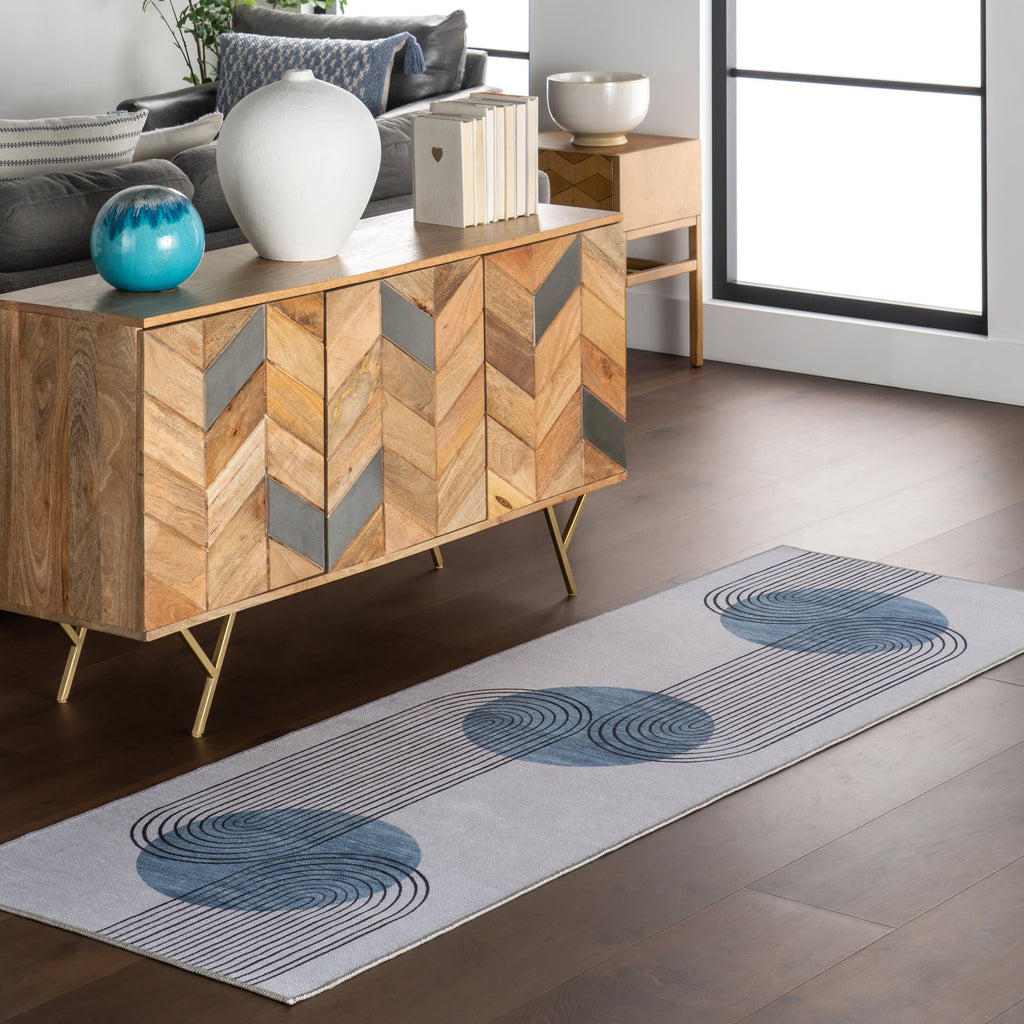 Carlotta Washable Desert Sunset Rug | Blue