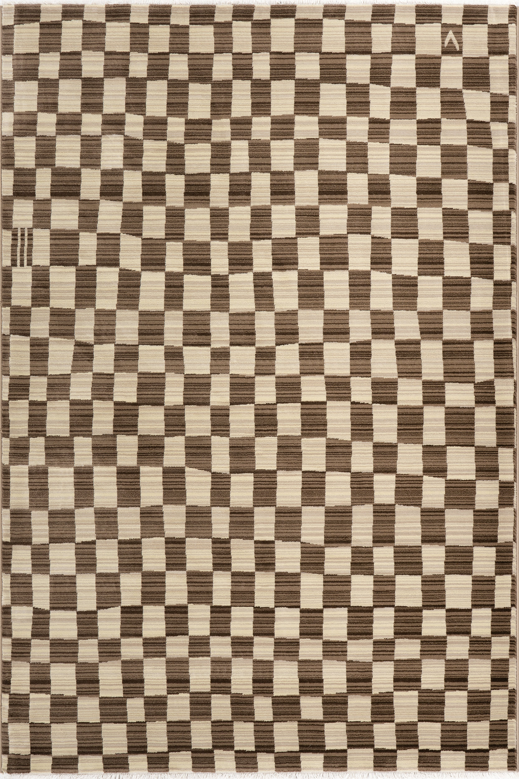 Rasali Checkered Box Rug | Brown Image secondaire du produit