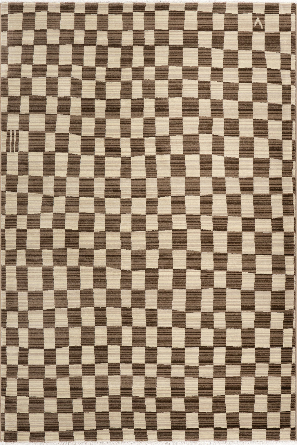 Rasali Checkered Box Rug | Brown