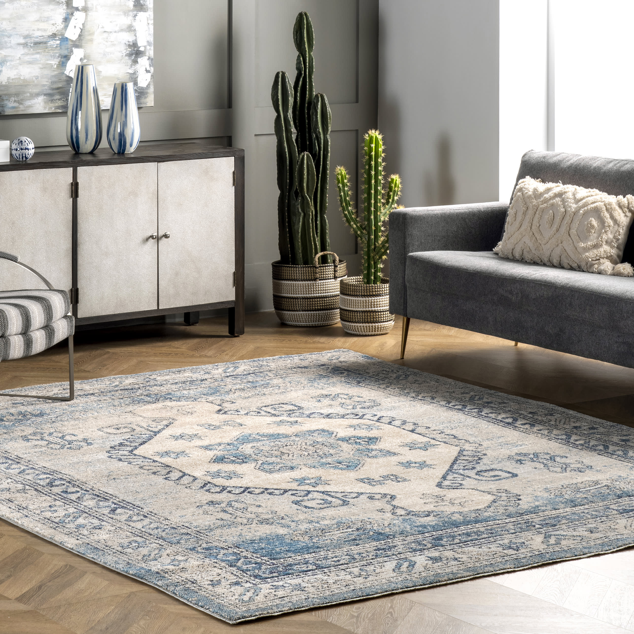 Bounded Blossom Rug | Blue Secondary image