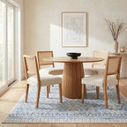 Benica Modern Geometric Washable Rug | Blue