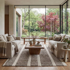 Elvine Modern Striped Wool Rug | Grey