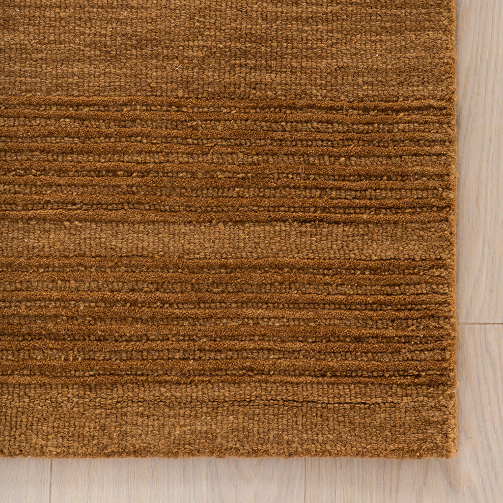 Cotina Modern Bordered Handmade Wool Rug | Amber