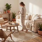 Aylin Diamond Tasseled Rug | Beige