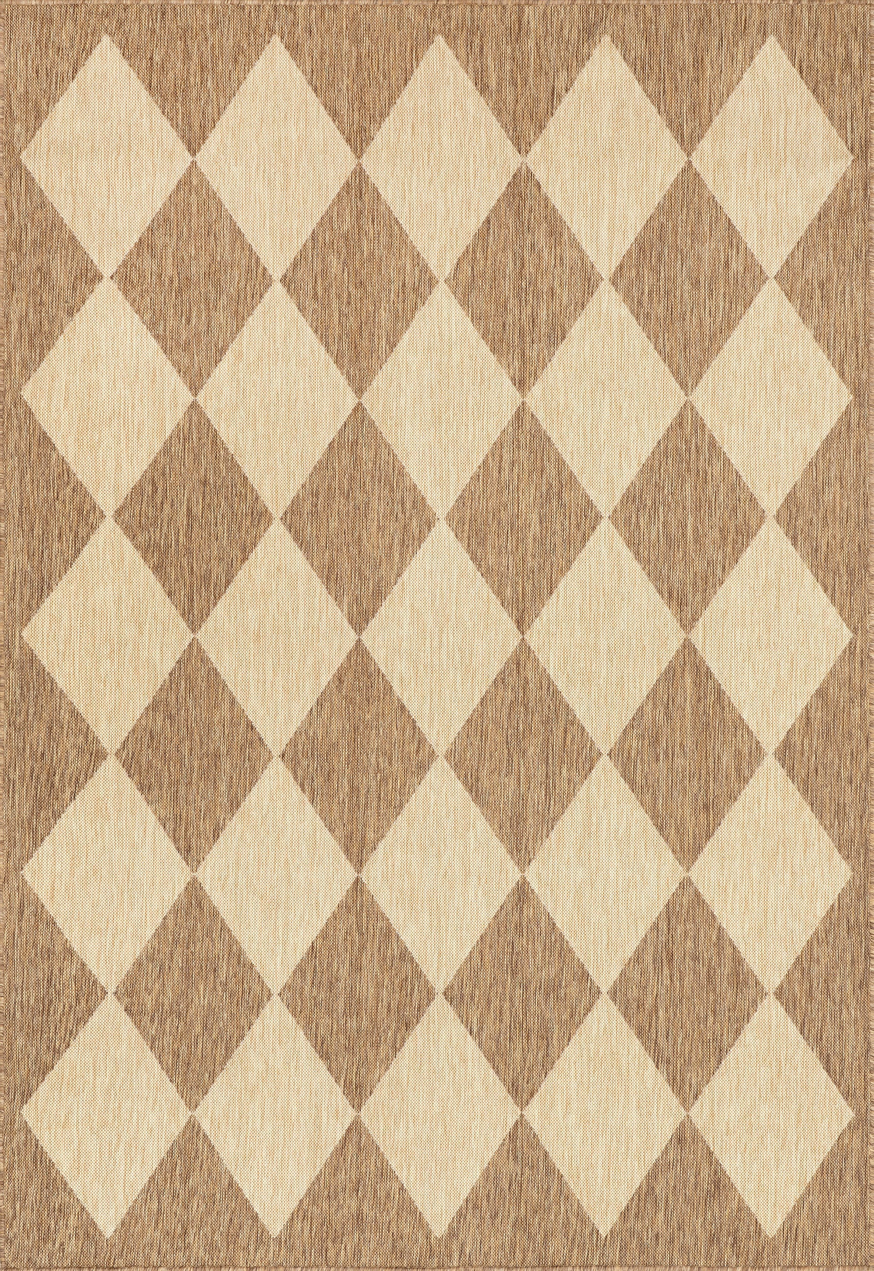 Adelaide Harlequin Indoor/Outdoor Rug | Brown Main image