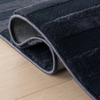 Syra Modern Striped Washable Rug | Blue