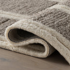 Elvine Modern Striped Wool Rug | Grey