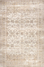 Meena Fading Garden Spill Proof Washable Rug | Beige
