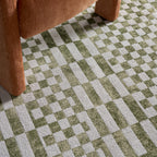 Kallie Washable Tiled Rug | Green