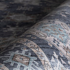 Francesca Timeworn Charm Spill Proof Washable Rug | Blue